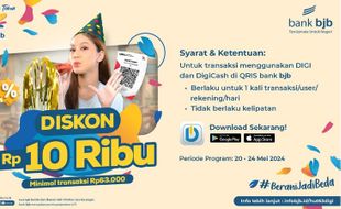 Transaksi di Merchant dengan DIGI, DigiCash dan QRIS Bank Bjb Bisa Dapat Diskon