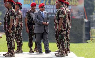 Kenakan Baret Merah, Prabowo Hadiri HUT ke-72 Kopassus di Cijantung