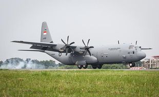 Pesawat Super Hercules Kelima Pesanan Kemhan Tiba di Lanud Halim Perdanakusuma