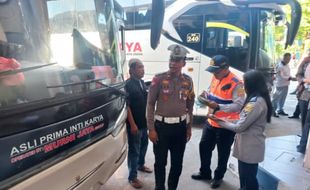 Ramp Check di Terminal Ir Soekarno Klaten, Puluhan Bus AKAP Dicek Kelaikannya