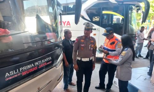 Ramp Check di Terminal Ir Soekarno Klaten, Puluhan Bus AKAP Dicek Kelaikannya