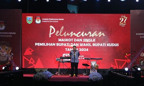 Sekretaris KPU Jateng Hadiri Peluncuran Maskot dan Jingle Pilbup Kudus 2024