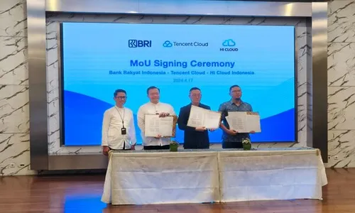 Perkuat Kapabilitas Digital, BRI Gandeng Tencent Cloud dan Hi Cloud Indonesia