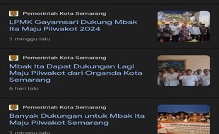 Lo! Website Resmi Pemkot Semarang Memuat Berita Mbak Ita Maju Pilwalkot 2024