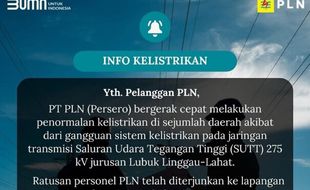 Viral Sejumlah Daerah di Sumatra Alami Listrik Padam Berjam-jam, Ini Kondisinya