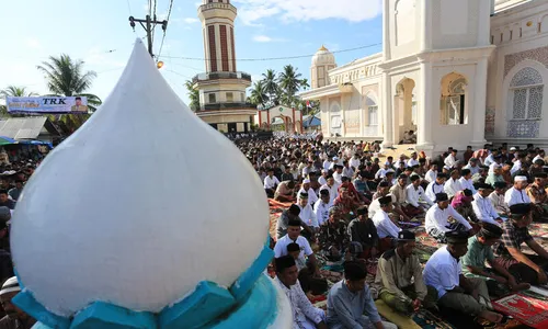 Jemaah Tarekat Syattariyah Nagan Raya Aceh Salat Iduladha Hari Ini