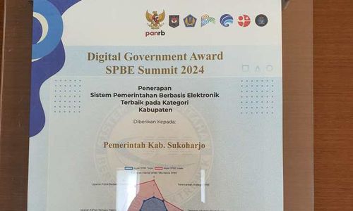 Sukoharjo Raih Peringkat III Nasional Penghargaan Pemerintahan Berbasis Digital