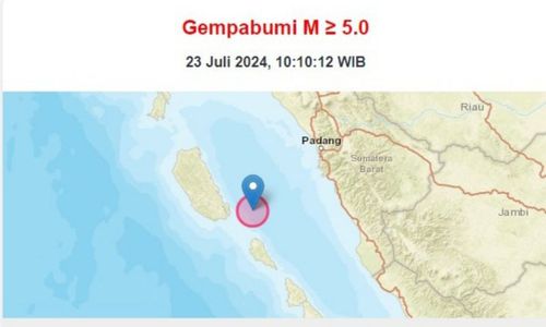 Gempa M 5,0 Guncang Mentawai, Getaran Terasa hingga Padang