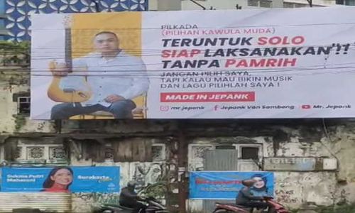 Baliho Menenteng Gitar Menjamur di Solo, Begini Respons Mr Jepank Fahrur Rodji