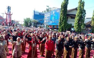 Bupati dan Forkopimda Sukoharjo Menari Bareng di Flashmob Kreasi Cuci Tangan