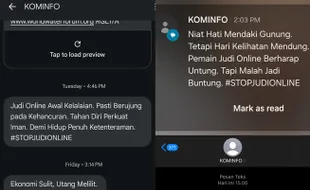 Upaya Cegah Judi Online, Kemenkominfo Sebar SMS Blast ke Warga