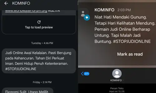 Upaya Cegah Judi Online, Kemenkominfo Sebar SMS Blast ke Warga