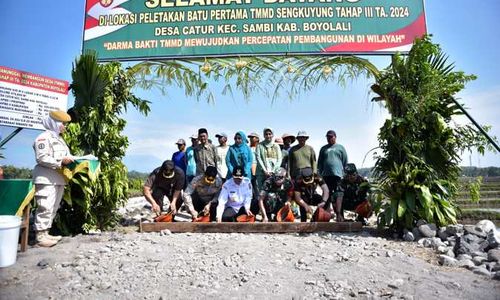 TMMD di Desa Catur Boyolali Dimulai, Bangun Jalan Beton 635 Meter hingga Talut