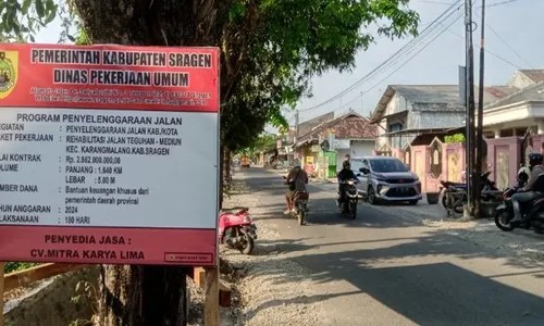 4 Ruas Jalan Rusak Berat di Sragen Dibangun Telan Dana Rp12 Miliar