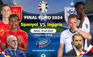 Jadwal Laga Final Euro 2024, Spanyol Vs Inggris Senin Dini Hari