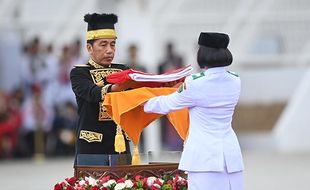 Momen Upacara Bendera Perdana di IKN HUT ke-79 Kemerdekaan RI