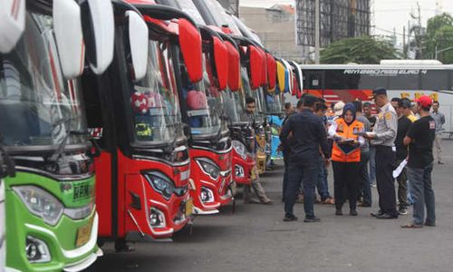 36 Bus Operasional HUT ke-79 RI di IKN Jalani Ramp Check di Terminal Tirtonadi