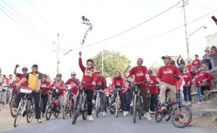 Ratusan Orang Meriahkan Gowes Kemerdekaan di Rawa Jombor Klaten