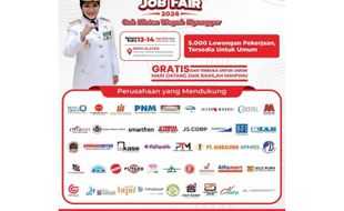 Job Fair di Gedung Sunan Pandanaran Klaten Digelar 2 Hari, Tersedia 5.000 Loker