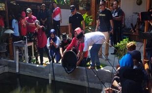 Warga Gumpang Kartasura Sukoharjo Gelar Mancing dan Senam Bersama