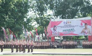 Puluhan Anggota Pramuka Klaten Dilepas Bupati ke Jambore Daerah di Semarang