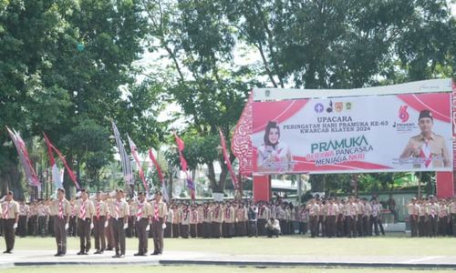 Puluhan Anggota Pramuka Klaten Dilepas Bupati ke Jambore Daerah di Semarang