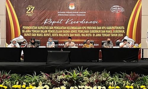 Perkuat Kelembagaan Badan Adhoc Pilkada 2024, KPU Jateng Rakor di Sukoharjo