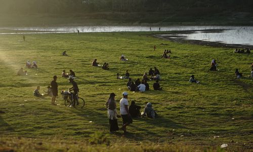 Berubah Jadi Padang Rumput, Keindahan Waduk Tandon Wonogiri Bikin Pengunjung Betah