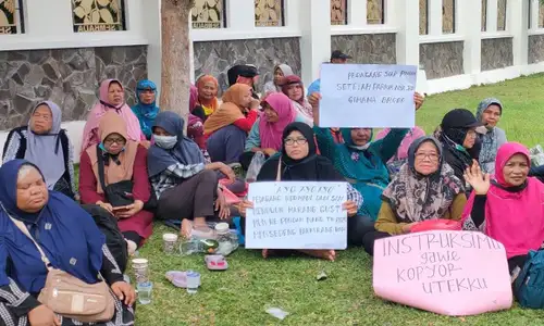 Lo! Belum Mau Tempati Bangunan Baru, Pedagang Pasar Godean Demo DPRD Sleman