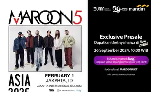 32.055 Tiket Maroon 5 Live in Jakarta Ludes Terjual di Livin' by Mandiri