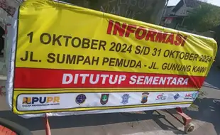 Jl Sumpah Pemuda-Jl Gunung Kawi Solo Ditutup Sebulan, Ini Jalur Alternatifnya