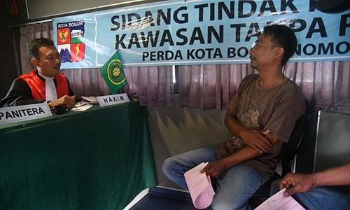 Razia dan Sidang Tipiring Perda Kawasan Tanpa Rokok di Kota Bogor