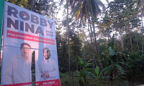 Pilwalkot Salatiga 2024 Mulai Memanas, Baliho Robby-Nina Dirusak Orang Tak Dikenal