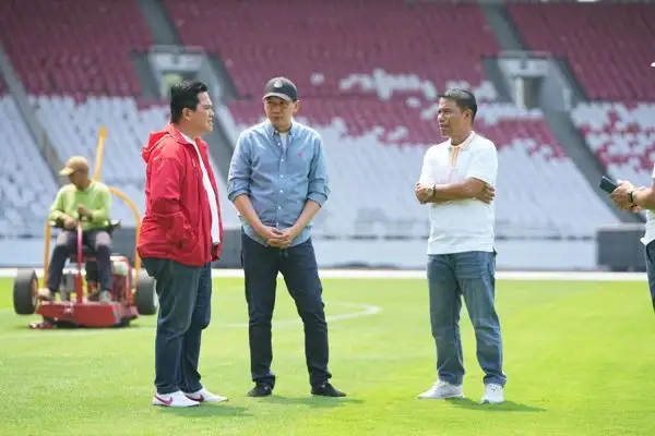 Ketum PSSI Erick Thohir Pastikan Rumput GBK Bagus untuk Laga Melawan Australia