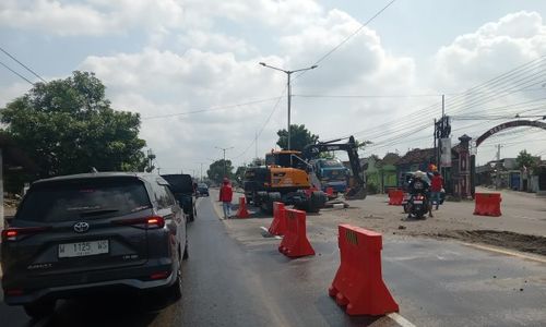 Masih Persiapan, Contraflow di Jl Jogja-Solo Jogonalan Klaten Belum Diterapkan