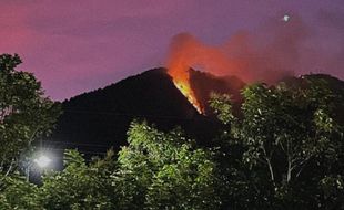 Gunung Telomoyo Kebakaran, Akses Jalan Sulitkan Pemadaman