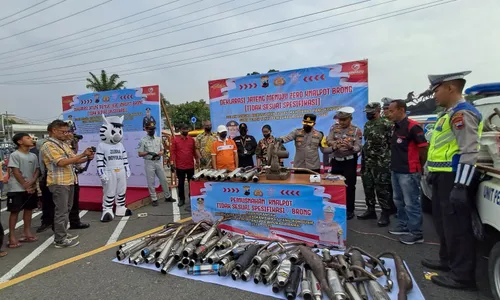 Penertiban Gencar, Jumlah Knalpot Brong yang Disita Polres Boyolali Menurun