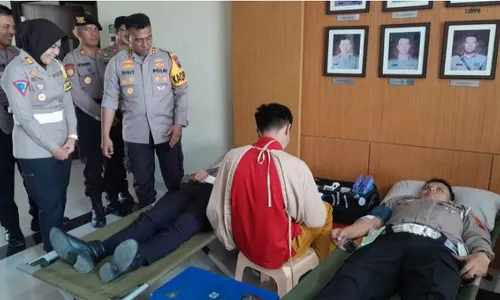 Peringati Hari Lalu Lintas, Satlantas Polres Sukoharjo Gelar Pendonoran Darah