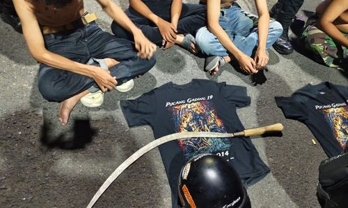 Senin Dini Hari, Polrestabes Semarang Tangkap Belasan Remaja Bersenjata Tajam