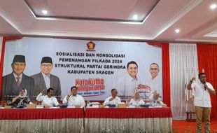 800 Struktural Partai Gerindra Sragen Konsolidasi Pemenangan Bowo-Suwardi