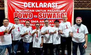 Puluhan Alumnus SMA Angkatan 1990 se-Sragen Deklarasi Dukung Bowo-Suwardi