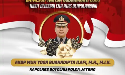 Jenazah Kapolres Boyolali AKBP Muhammad Yoga akan Dimakamkan di Depok Malam Ini