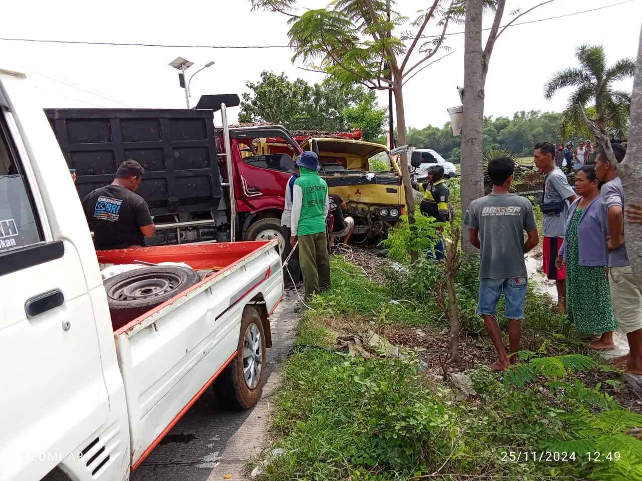 2 Truk Adu Banteng di Cawas Klaten, Sopir Terjepit di Kabin yang Ringsek