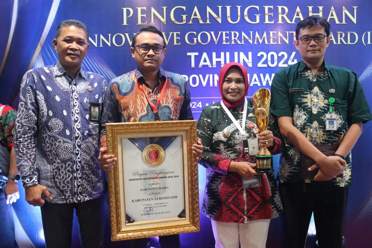 Blora Raih Penghargaan Kabupaten Terinovatif 2024 Tingkat Nasional