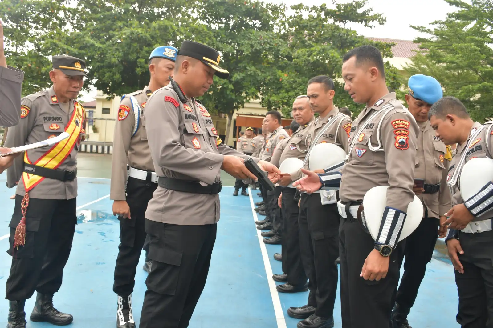 Cegah Penyalahgunaan, Polres Karanganyar Cek Senjata Api Anggota