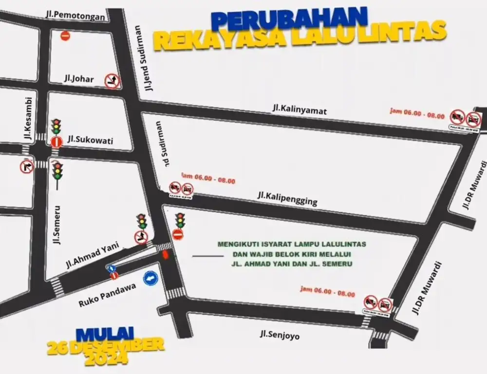 Dishub Salatiga Uji Coba Satu Arah di Jalan Jendral Sudirman dan Sekitarnya