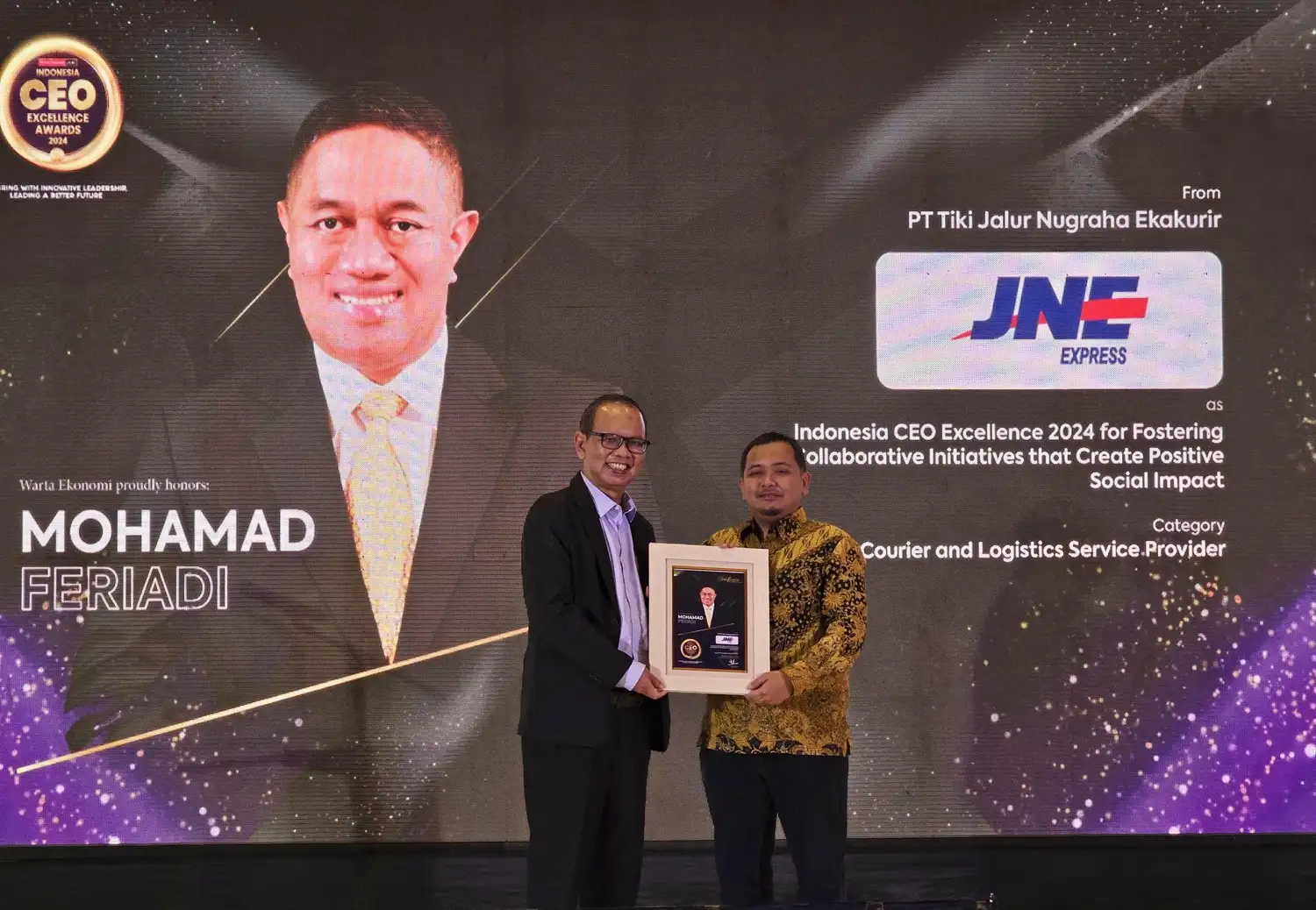 Bos JNE M. Feriadi Soeprapto Raih Penghargaan Indonesia CEO Excellence 2024