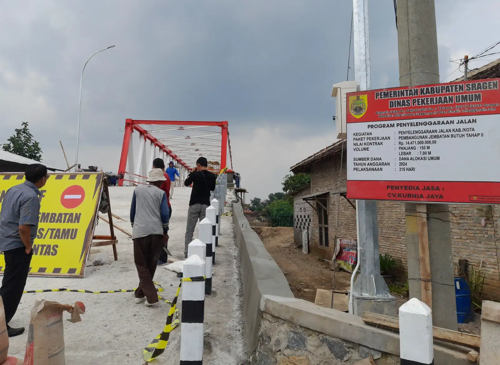 Kontraktor Jembatan Butuh Sragen Akui Butuh Perpanjangan Waktu 3 Hari