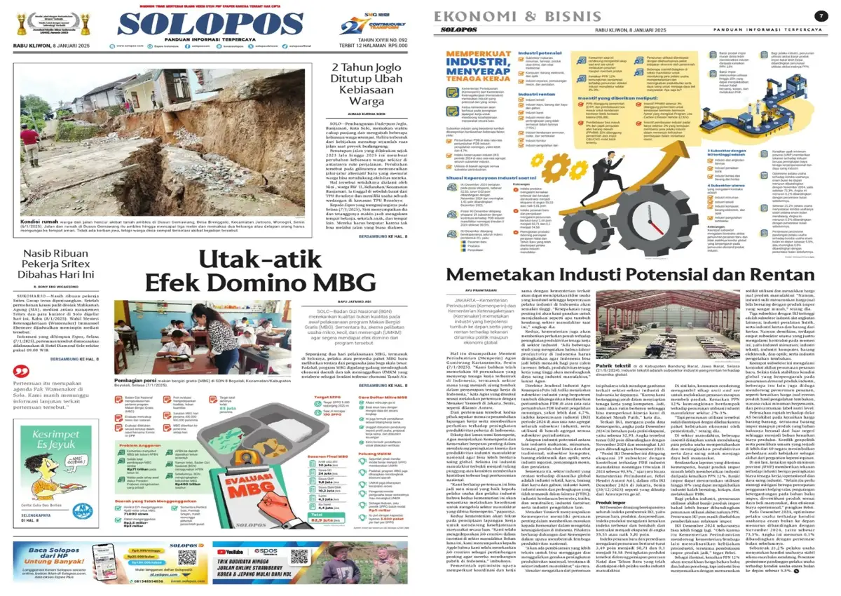 Solopos Hari Ini : Utak-atik Efek Domino Makan Bergizi Gratis