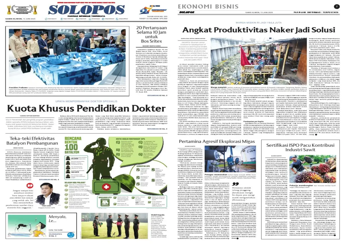 Solopos Hari Ini : Kuota Khusus Pendidikan Dokter